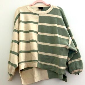 Striped Green and Cream Sweatshirt
